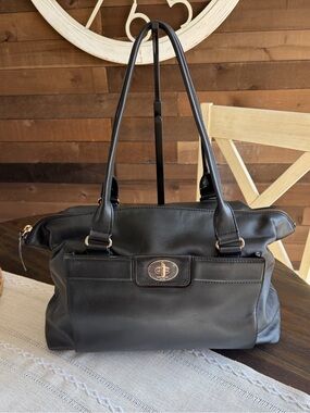 Kate Spade Hampton Theresa Large Tote Leather Shoulder Bag with Turn-Lock